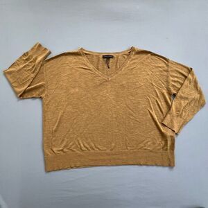 Banana Republic Linen Blend V-Neck Sweater Size XXL Women Pullover Bronze Olive